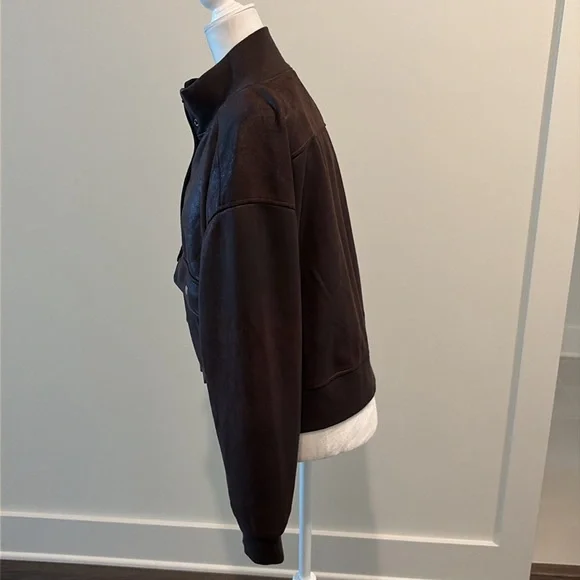 Evereve Dark Brown Bomber Jacket NWOT - Picture 10 of 16